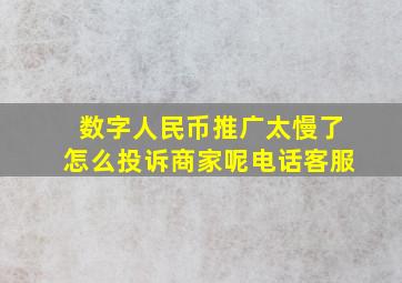 数字人民币推广太慢了怎么投诉商家呢电话客服