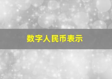 数字人民币表示