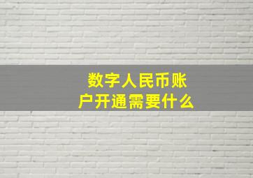 数字人民币账户开通需要什么