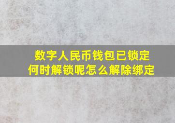 数字人民币钱包已锁定何时解锁呢怎么解除绑定