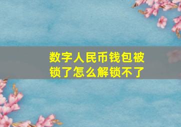 数字人民币钱包被锁了怎么解锁不了