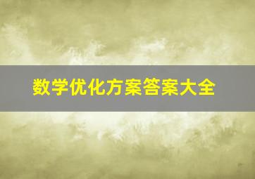 数学优化方案答案大全