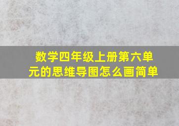 数学四年级上册第六单元的思维导图怎么画简单