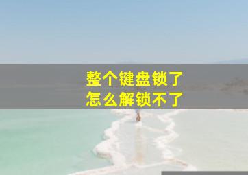 整个键盘锁了怎么解锁不了