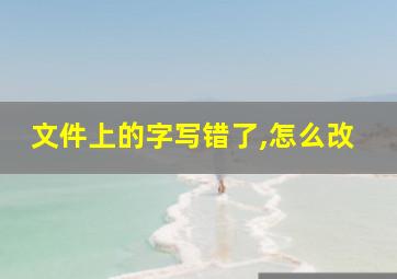 文件上的字写错了,怎么改