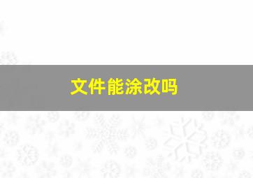 文件能涂改吗