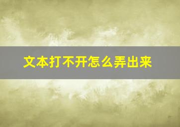 文本打不开怎么弄出来