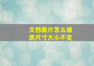 文档图片怎么缩放尺寸大小不变