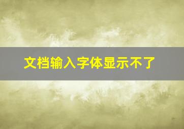 文档输入字体显示不了