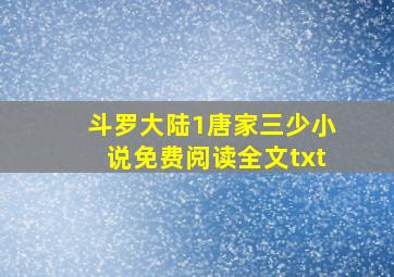 斗罗大陆1唐家三少小说免费阅读全文txt