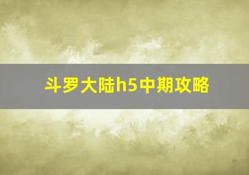 斗罗大陆h5中期攻略