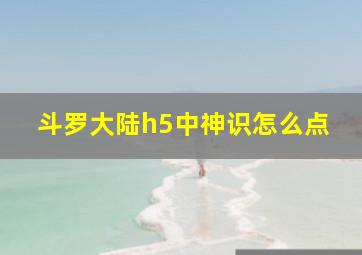 斗罗大陆h5中神识怎么点