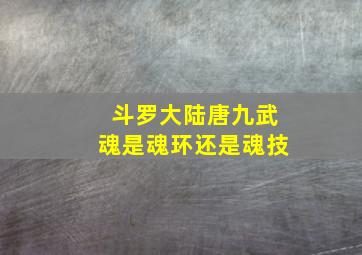 斗罗大陆唐九武魂是魂环还是魂技