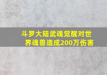 斗罗大陆武魂觉醒对世界魂兽造成200万伤害