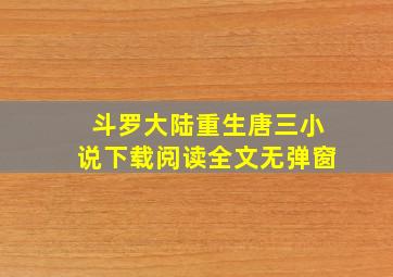 斗罗大陆重生唐三小说下载阅读全文无弹窗