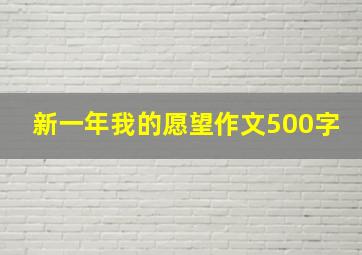 新一年我的愿望作文500字