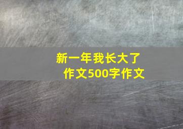 新一年我长大了作文500字作文