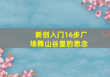 新创入门16步广场舞山谷里的思念