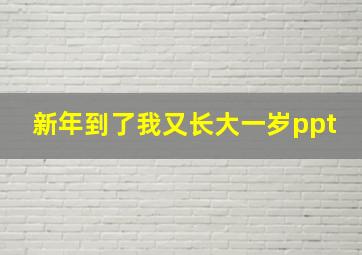 新年到了我又长大一岁ppt