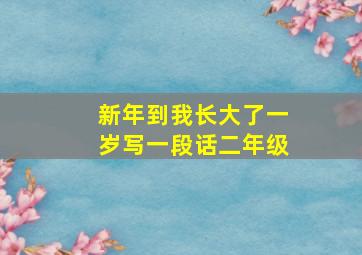 新年到我长大了一岁写一段话二年级