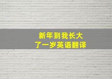 新年到我长大了一岁英语翻译