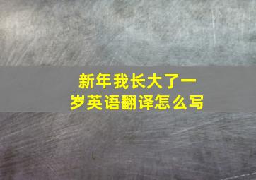 新年我长大了一岁英语翻译怎么写