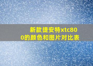 新款捷安特xtc800的颜色和图片对比表