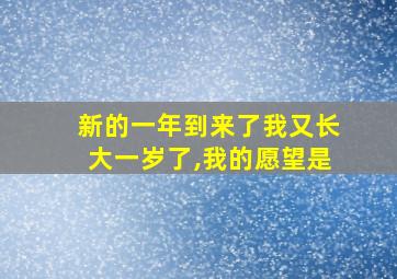 新的一年到来了我又长大一岁了,我的愿望是