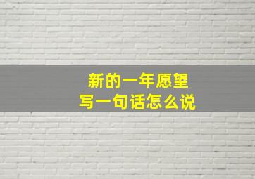 新的一年愿望写一句话怎么说