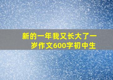 新的一年我又长大了一岁作文600字初中生