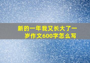 新的一年我又长大了一岁作文600字怎么写