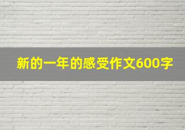 新的一年的感受作文600字