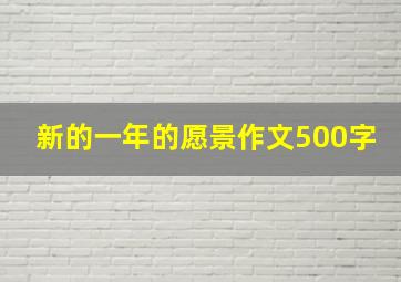 新的一年的愿景作文500字