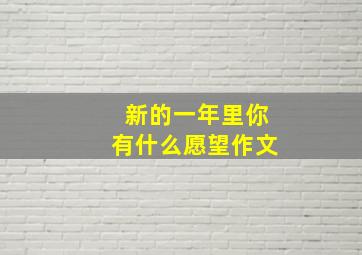 新的一年里你有什么愿望作文