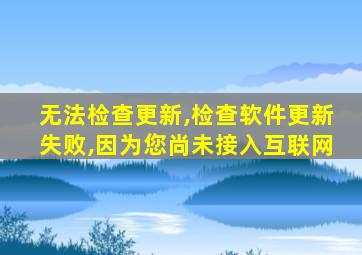 无法检查更新,检查软件更新失败,因为您尚未接入互联网