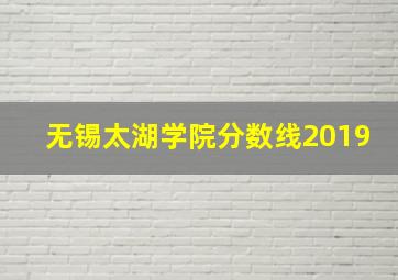 无锡太湖学院分数线2019