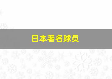 日本著名球员