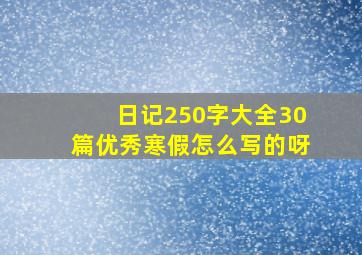 日记250字大全30篇优秀寒假怎么写的呀