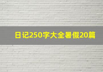 日记250字大全暑假20篇