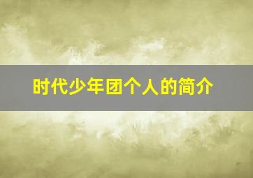 时代少年团个人的简介