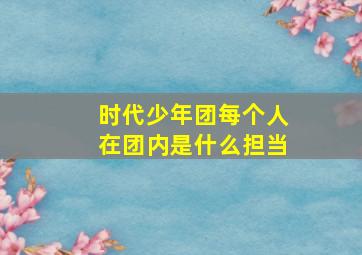 时代少年团每个人在团内是什么担当