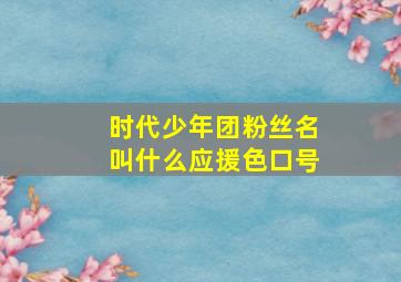 时代少年团粉丝名叫什么应援色口号