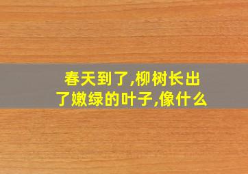 春天到了,柳树长出了嫩绿的叶子,像什么