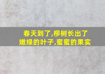 春天到了,柳树长出了嫩绿的叶子,蜜蜜的果实