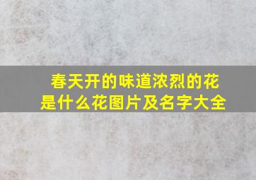 春天开的味道浓烈的花是什么花图片及名字大全