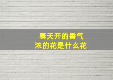 春天开的香气浓的花是什么花