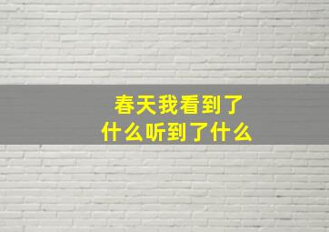 春天我看到了什么听到了什么