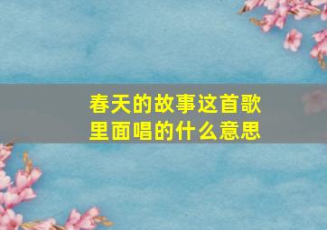 春天的故事这首歌里面唱的什么意思