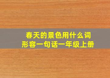 春天的景色用什么词形容一句话一年级上册