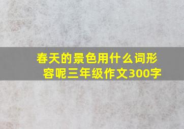 春天的景色用什么词形容呢三年级作文300字